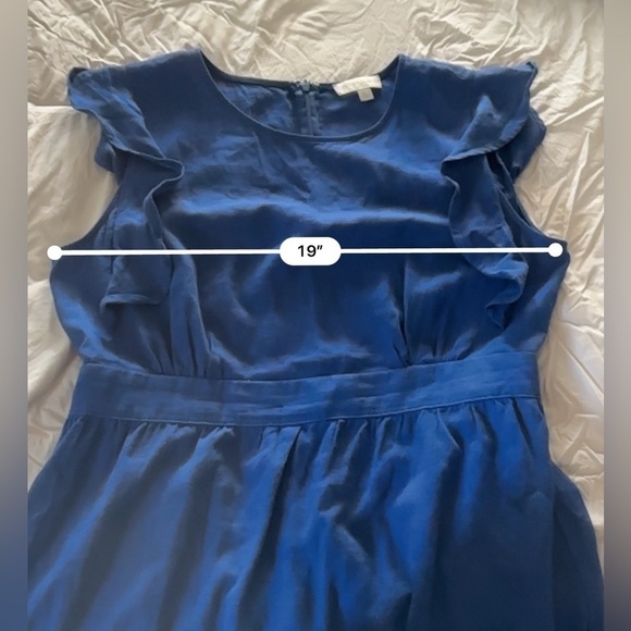 Cynthia Rowley Blue Linen Blend Ruffle Details Tier Maxi Dress~ L - Picture 13 of 14